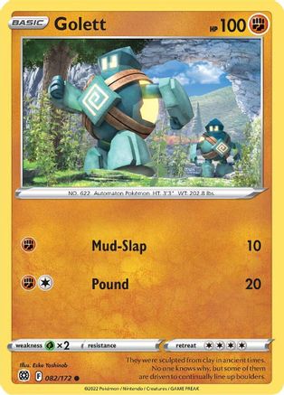 Golett 082/172 - SWSH09 Brilliant Stars Reverse Holofoil