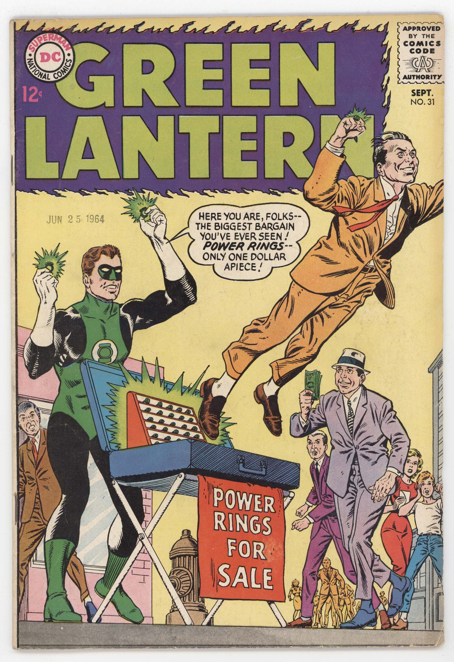 Green Lantern 31 DC 1964 FN Gil Kane John Broome Power Rings