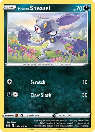 Hisuian Sneasel 092/189 - SWSH10 Astral Radiance Reverse Holofoil