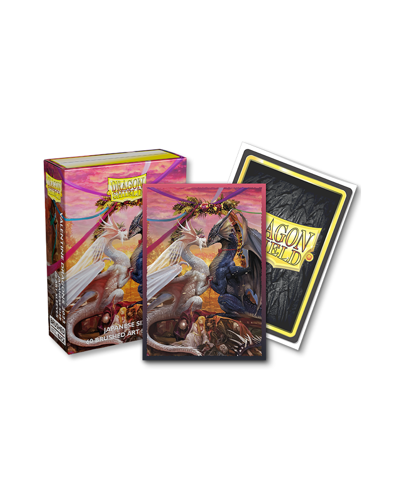 Dragon Shield: Japanese Size 60ct Brushed Art Sleeves - Valentine Dragons 2023