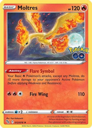 Moltres 012/078 - Pokemon GO Holofoil