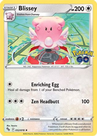 Blissey 052/078 - Pokemon GO Holofoil