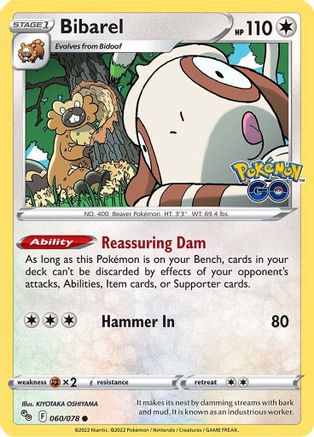 Bibarel 060/078 - Pokemon GO Reverse Holofoil