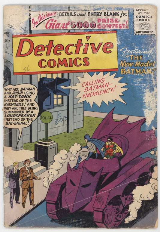 Batman Detective Comics 236 DC 1956 GD Sheldon Moldoff 1st Bat-Tank Martian Manhunter Robin