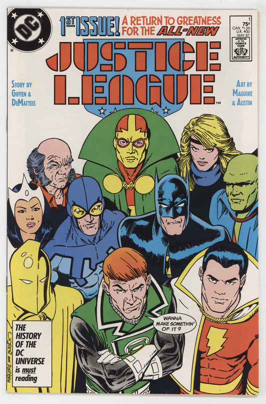 Justice League America 1 DC 1987 NM- 9.2 1st Maxwell Lord Batman Shazam