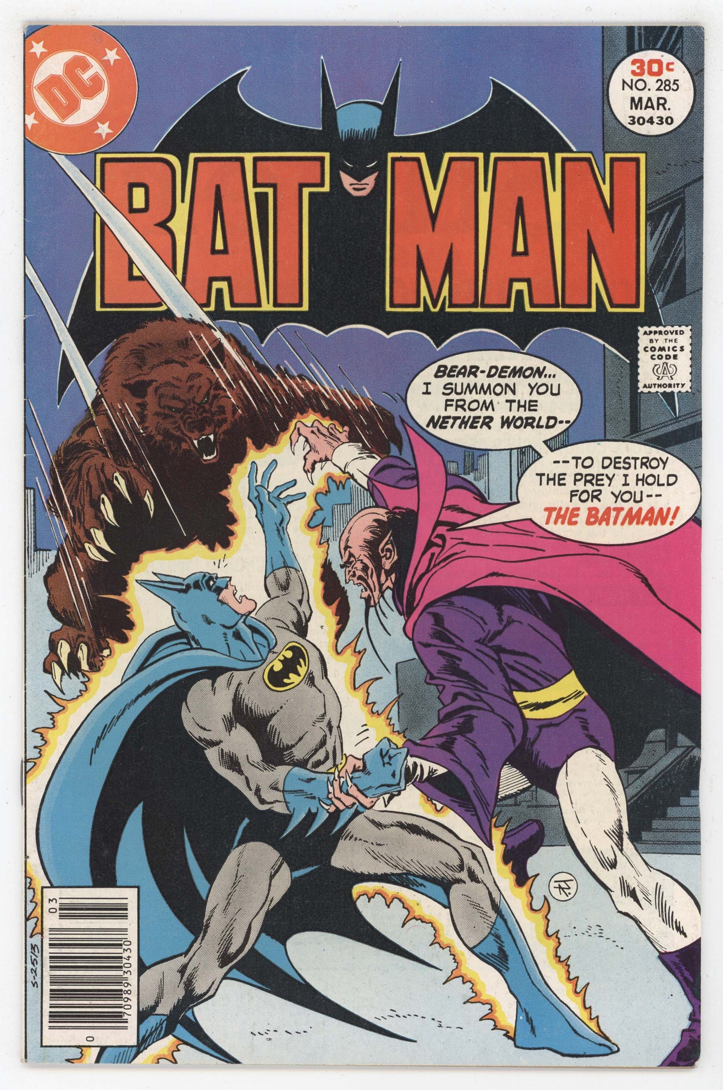 Batman 285 DC 1977 VF Jim Aparo Demon Bear Dr Tzin-Tzin Christmas