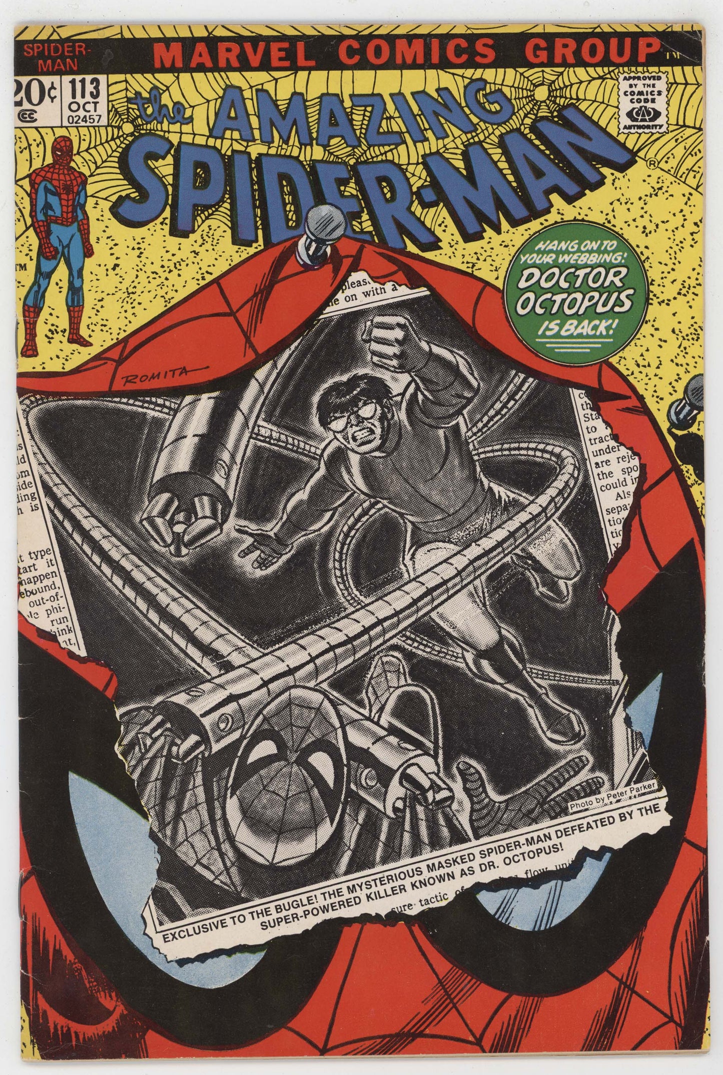 Amazing Spider-Man 113 Marvel 1972 FN VF Doctor Octopus 1st Hammerhead