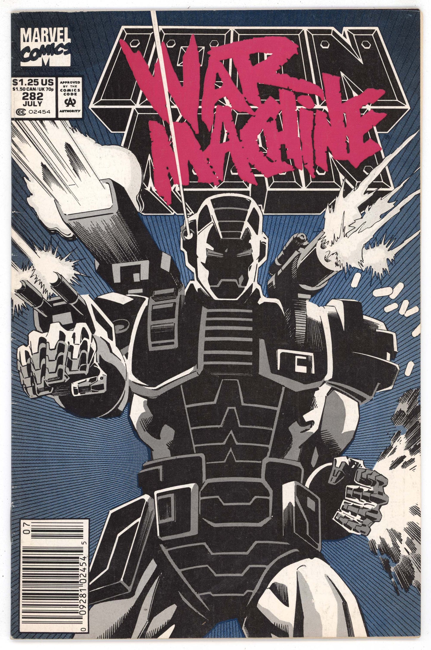 Iron Man 282 Marvel 1992 FN 1st War Machine Armor Jim Rhodes Newsstand