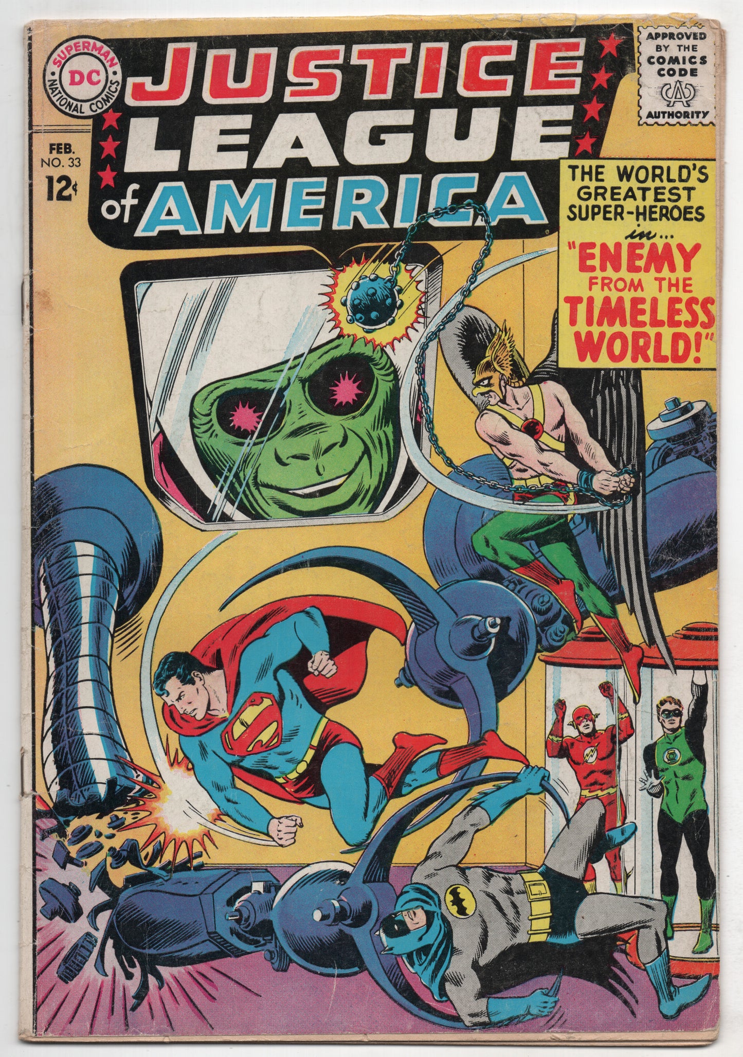 Justice League Of America 33 DC 1965 VG Batman Superman Hawkman Flash Hawkman