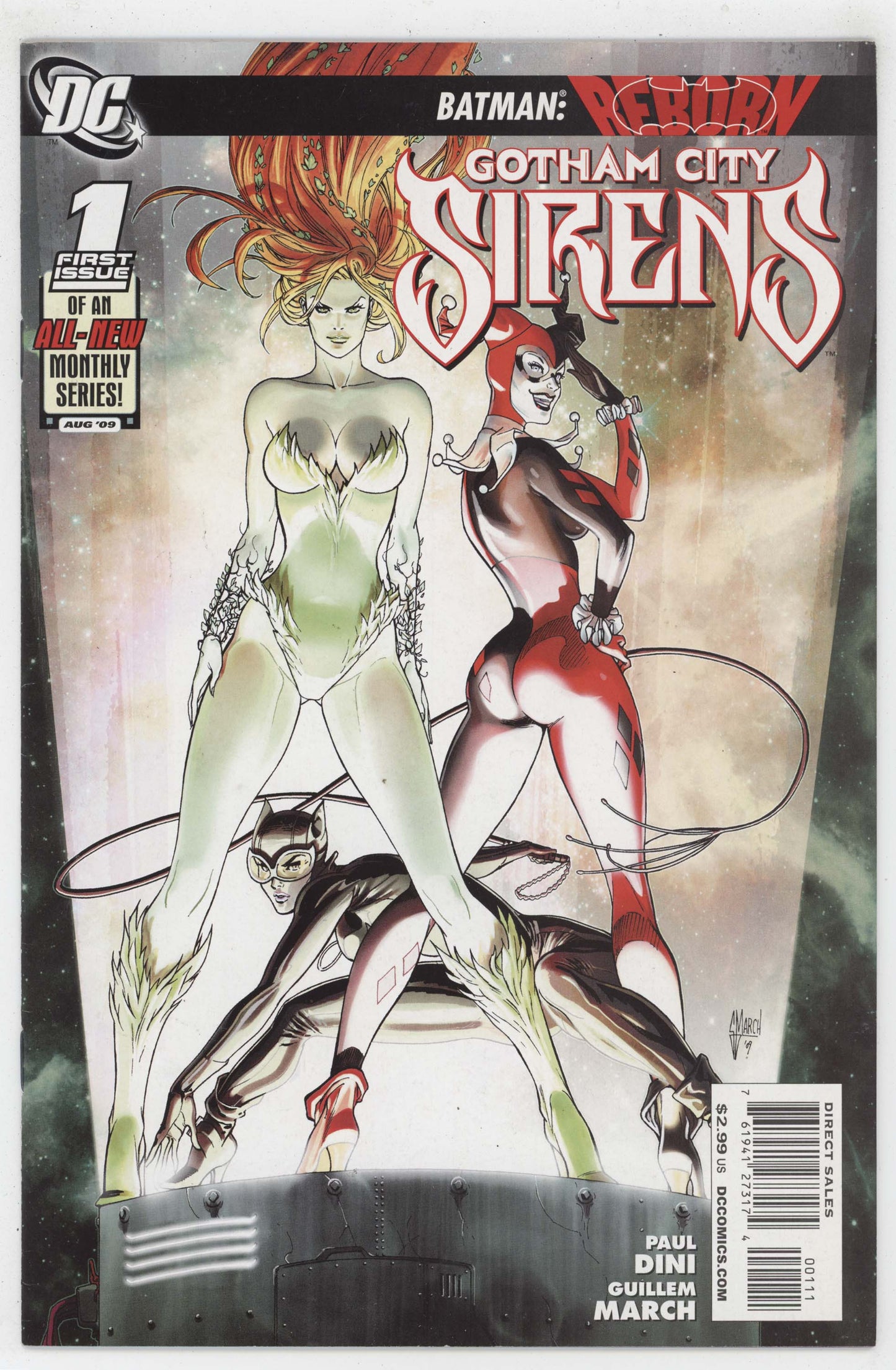 Gotham City Sirens 1 DC 2009 NM- 9.2 Batman Harley Quinn Catwoman Poison Ivy GGA