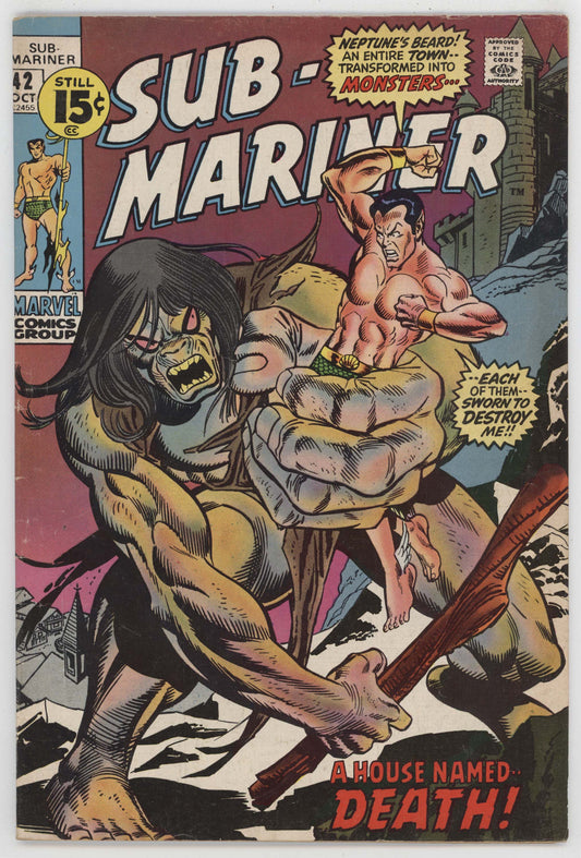 Sub-Mariner 42 Marvel 1971 VG Namor Gil Kane Gerry Conway