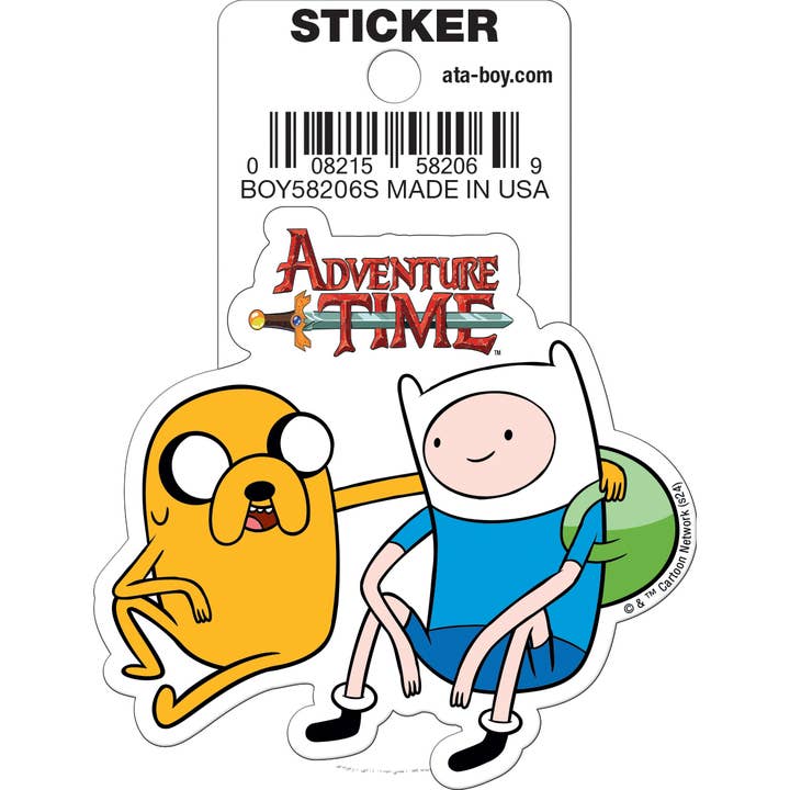Adventure Time: Finn & Jake Sitting Die Cut Vinyl Sticker - 3"