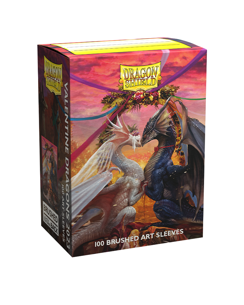Dragon Shield: Standard 100ct Brushed Art Sleeves - Valentine Dragons 2023