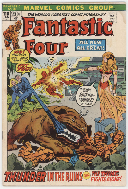 Fantastic Four 118 Marvel 1972 VG FN Diablo Crystal Archie Goowin John Buscema