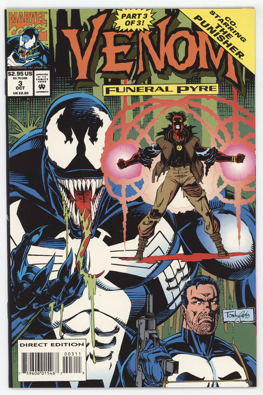 Venom Funeral Pyre 3 Marvel 1993 NM Punisher Pyre Tom Lyle
