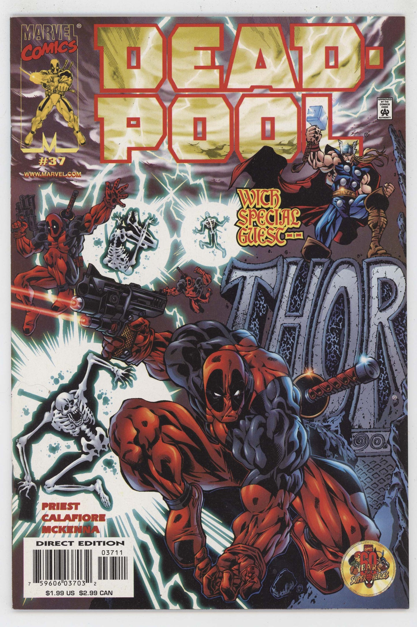 Deadpool 37 Marvel 1999 NM+ 9.6 Christopher Priest Thor Loki