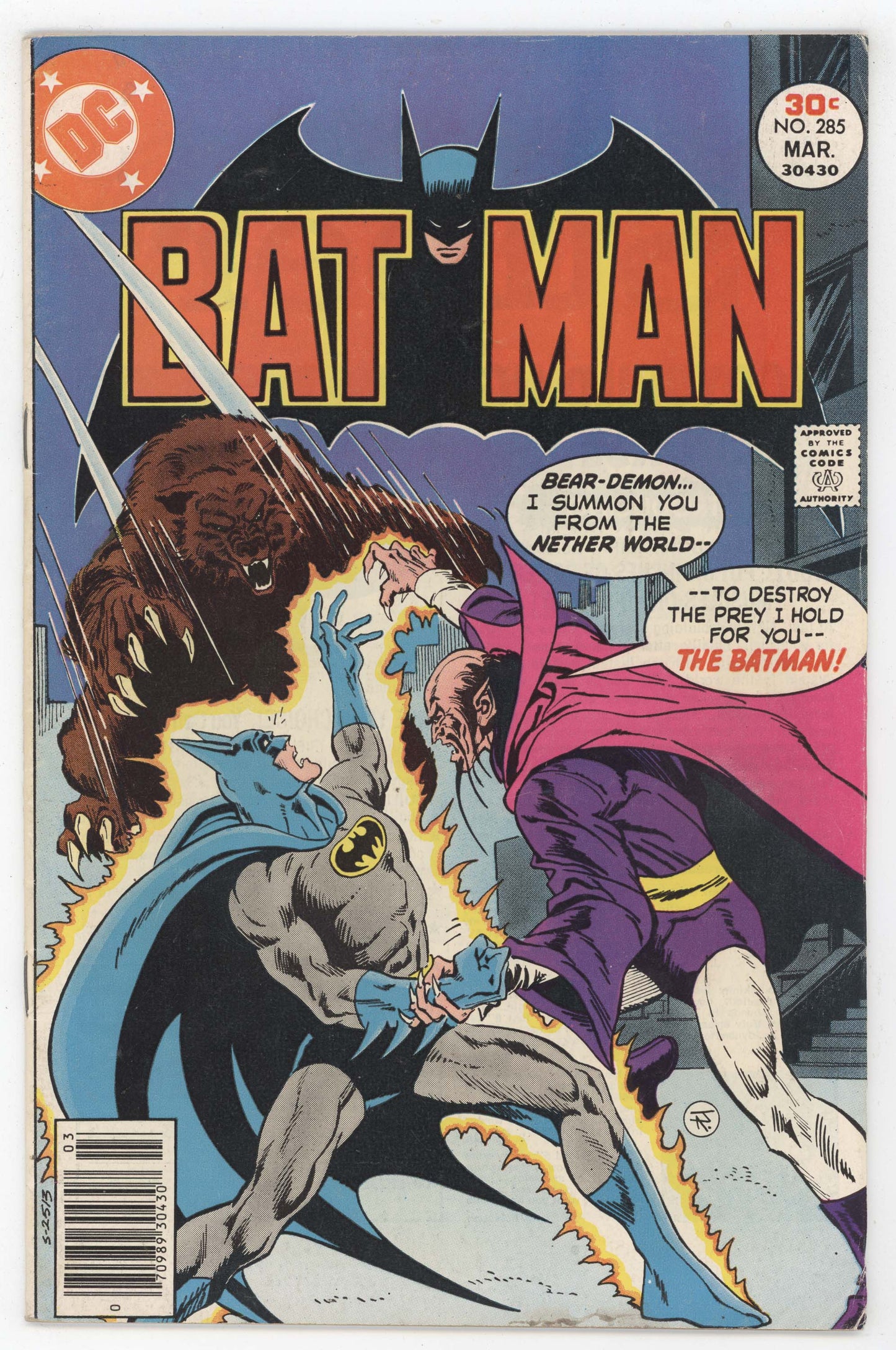 Batman 285 DC 1977 FN Jim Aparo Demon Bear Dr Tzin-Tzin Christmas