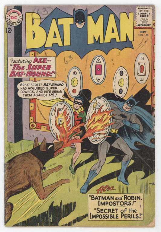 Batman 158 DC 1963 VG Robin Bat-Hound Bat-Mite Sheldon Moldoff