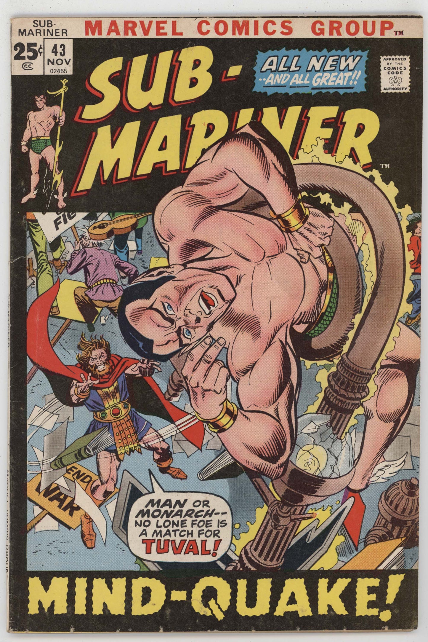 Sub-Mariner 43 Marvel 1971 VG FN Namor Gil Kane Gerry Conway Tiger Shark