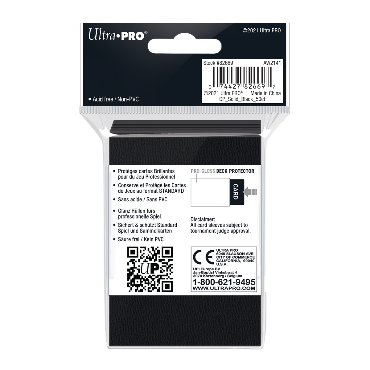 Ultra PRO: Standard 50ct Sleeves - PRO-Gloss (Black)