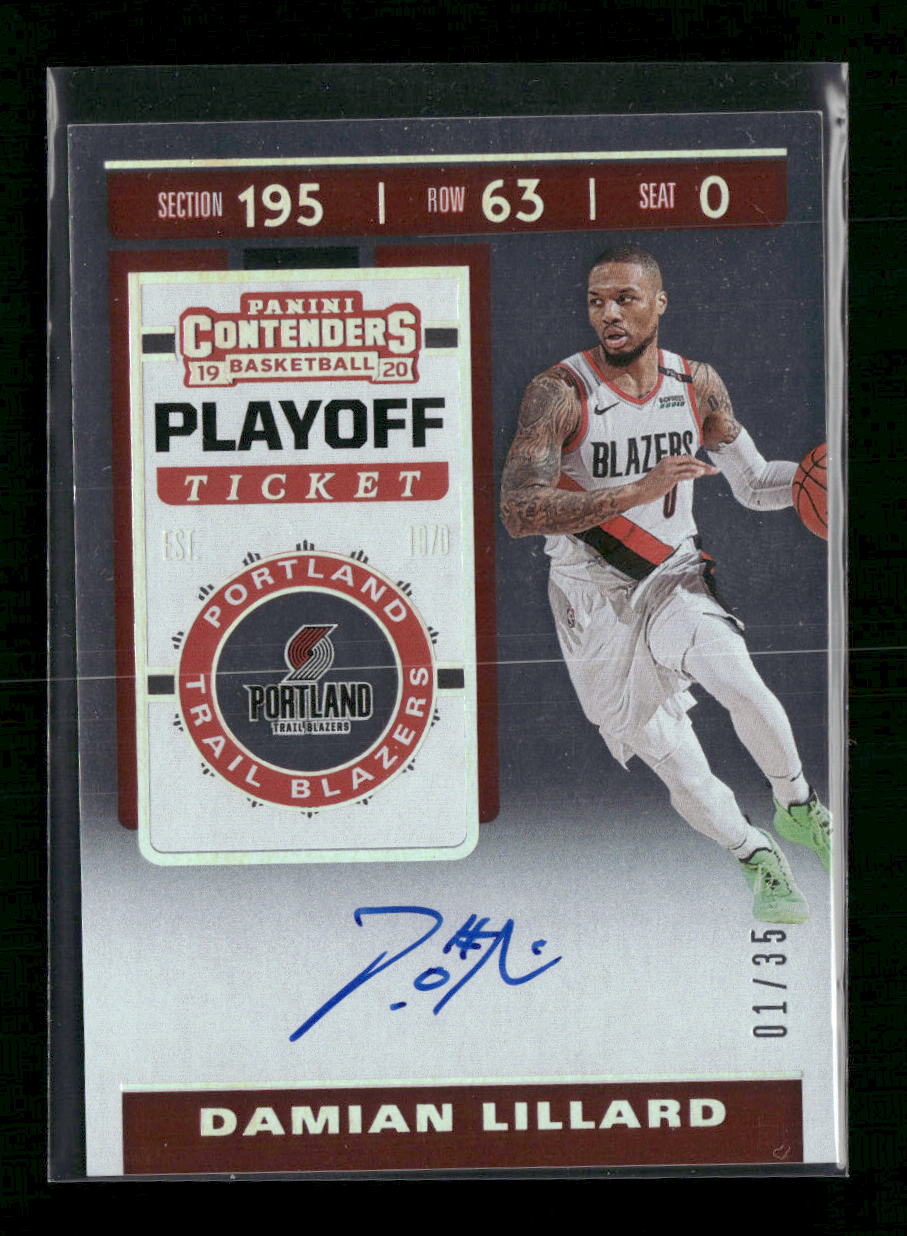 Damian Lillard 2019-20 Panini Contenders #VT-DLL Veteran Playoff Ticket #/35