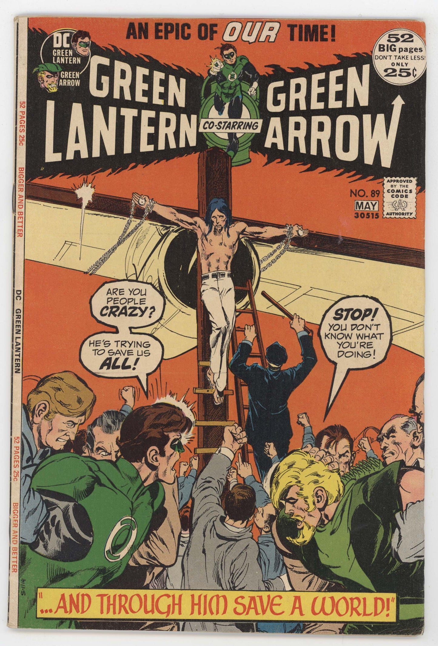 Green Lantern 89 DC 1972 FN VF Neal Adams Denny O'Neil Crucifixion Bondage Arrow