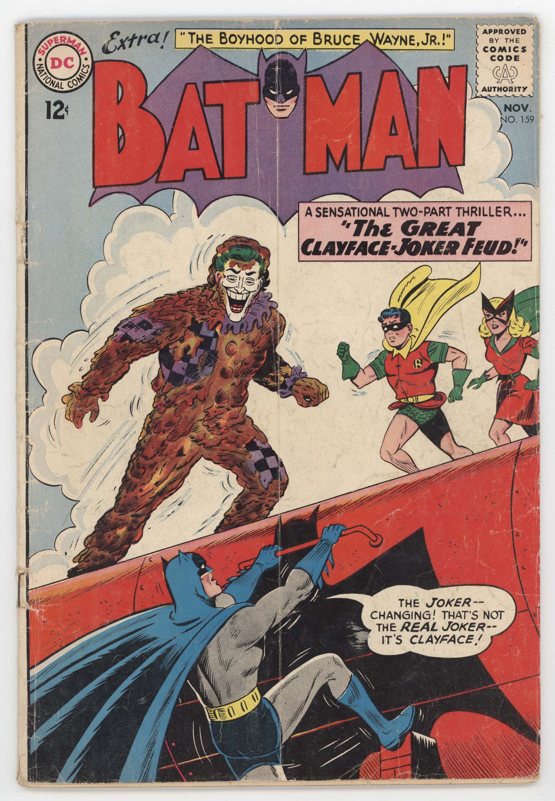 Batman 159 DC 1963 FR GD Batwoman Robin Joker Clayface Sheldon Moldoff ...