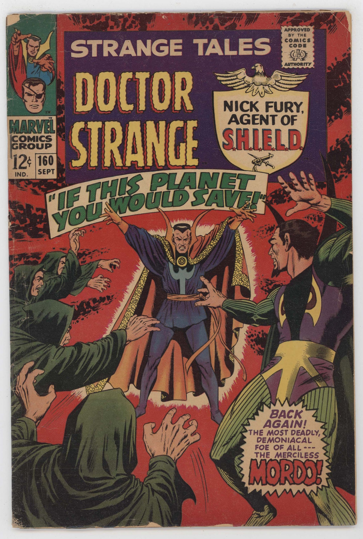 Strange Tales 158 Marvel 1967 GD VG Dr. Strange Nick Fury 1st Living Tribunal