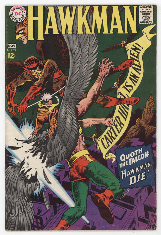 Hawkman 22 DC 1967 FN Dick Dillin Bob Haney Hawkgirl