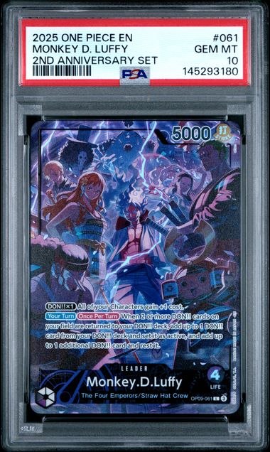 Monkey.D.Luffy 2nd Anniversary Set Promo OP09-061 PSA 10 - Golden Apple Comics