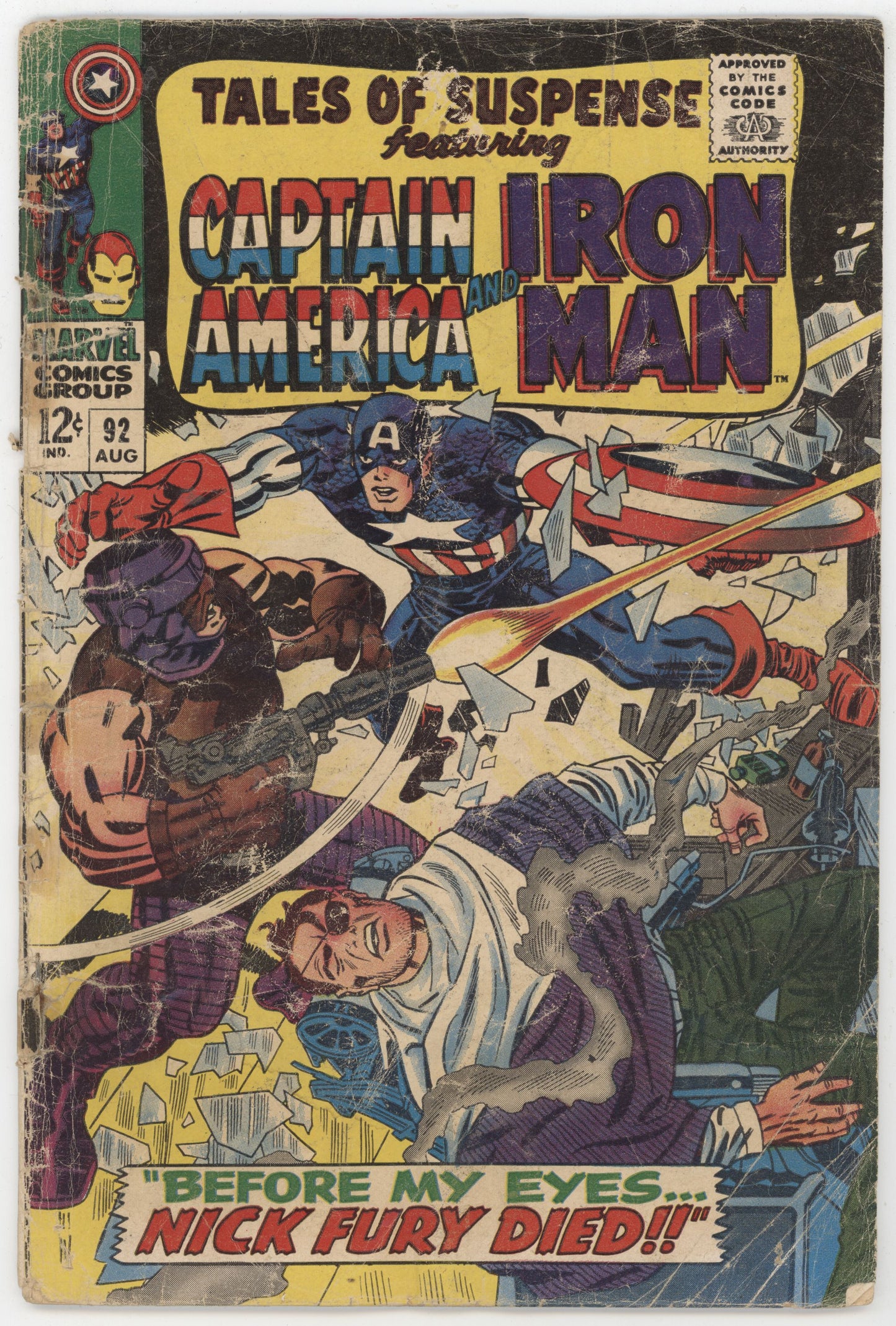 Tales Of Suspense 92 Marvel 1967 GD VG Iron Man Captain America Nick Fury