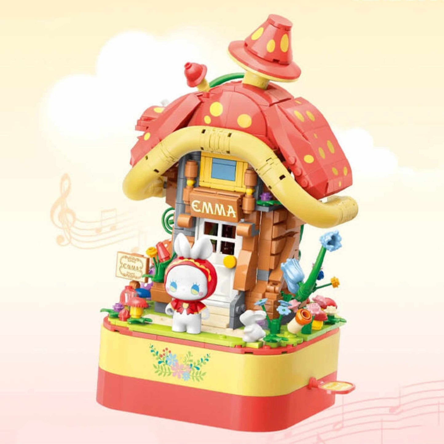 YCC Building Blocks: Emma Rotating Music Box Mushroom House