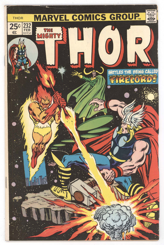 Mighty Thor 232 Marvel 1975 FN VF Firelord Loki Iron Man Jane Foster Ron Wilson