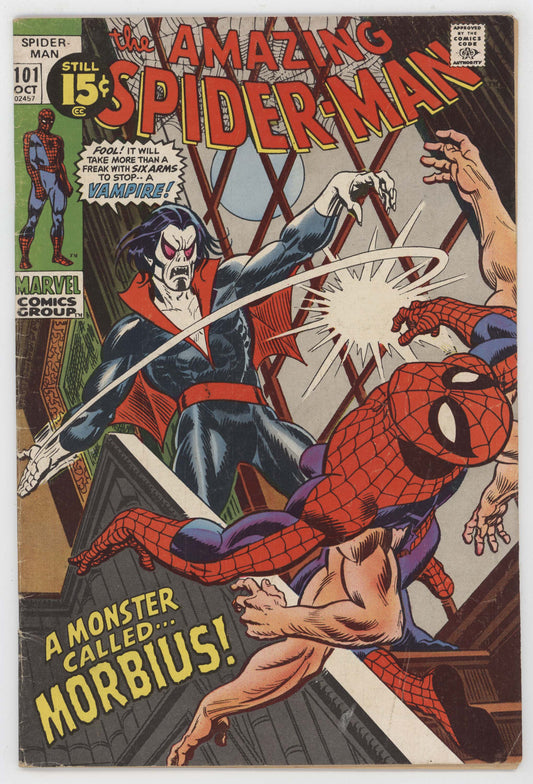 Amazing Spider-Man 101 Marvel 1971 FN Gil Kane 1st Morbius Six Arm Spidey