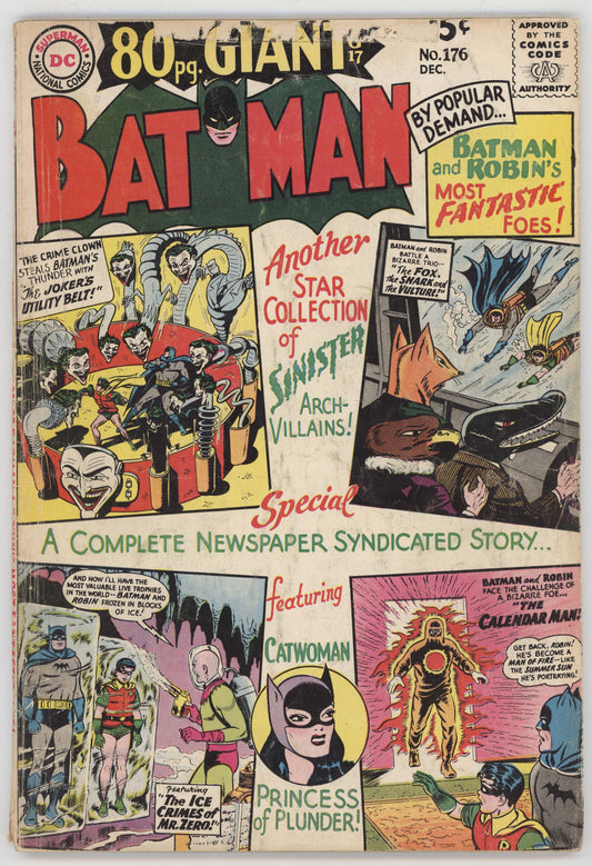 Batman 176 DC 1965 VG Dick Sprang Catwoman Joker 70 102 121