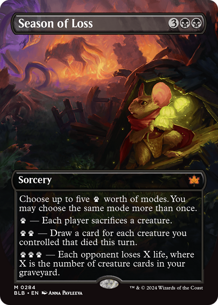 Season of Loss (BLB-284) - Bloomburrow: (Showcase) (Borderless) Foil