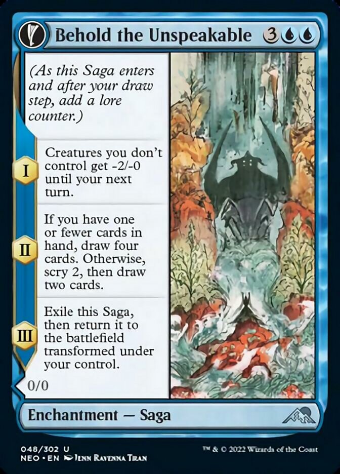 Behold the Unspeakable // Vision of the Unspeakable (NEO-048) - Kamigawa: Neon Dynasty: (fandfc, enchantment)
