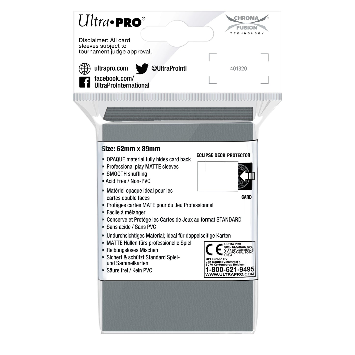 Ultra PRO: Small 60ct Sleeves - Eclipse Matte (Smoke Grey)