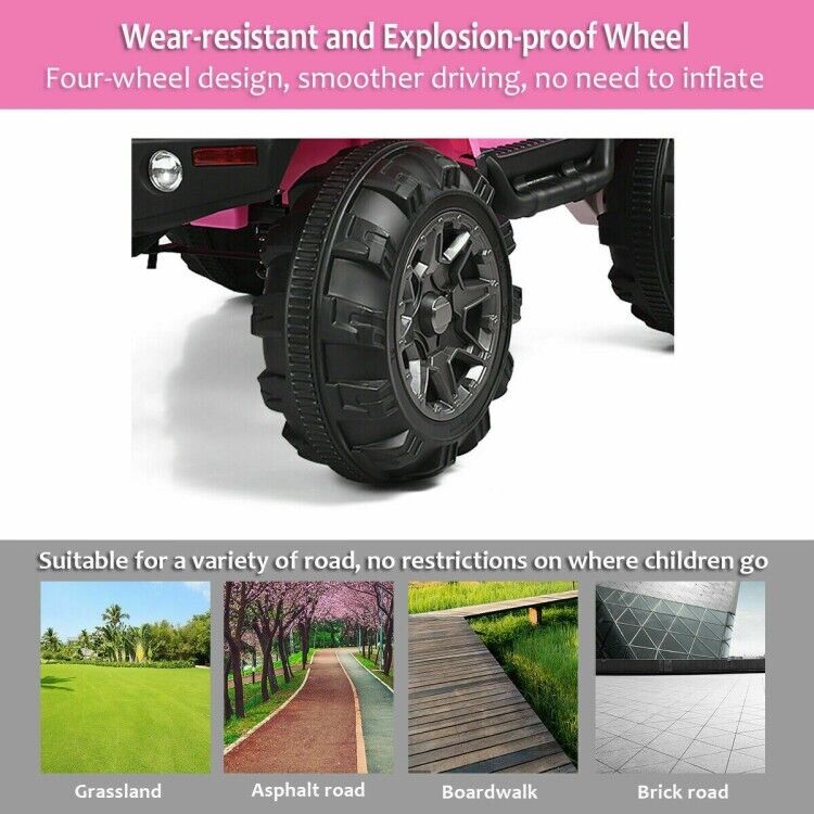 3-Speed Ride-On Truck with MP3 Player, Remote Control, and LED Lights for Safe and Fun Playtime