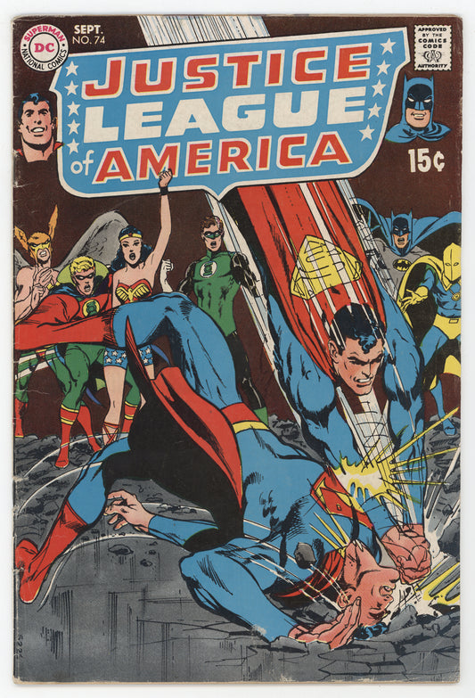 Justice League Of America 74 DC 1969 FN Superman Wonder Woman Dr Fate Green Lantern