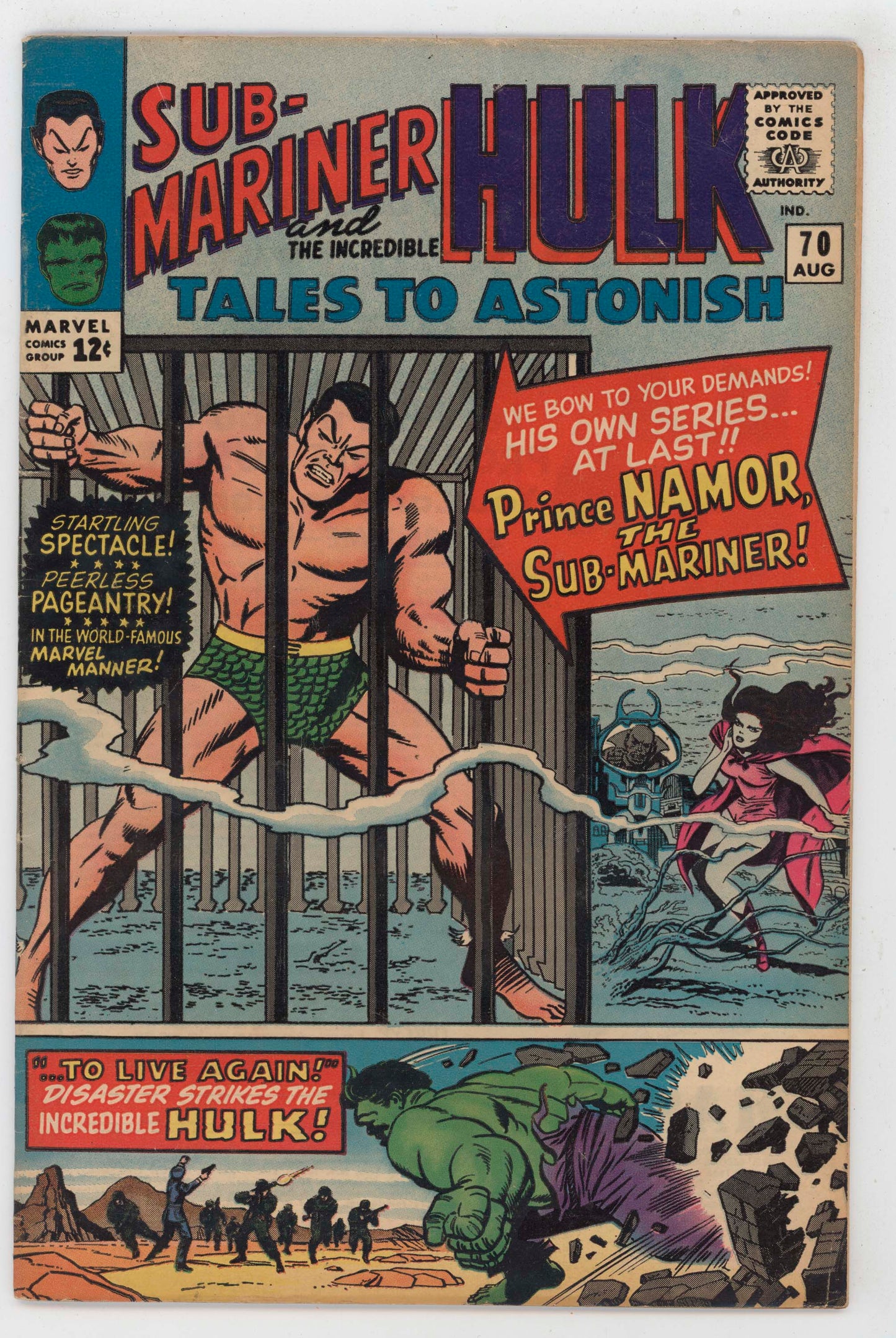 Tales To Astonish 70 Marvel 1965 FN 1st Namor Sub-Mariner Hulk Leader - Golden Apple Comics