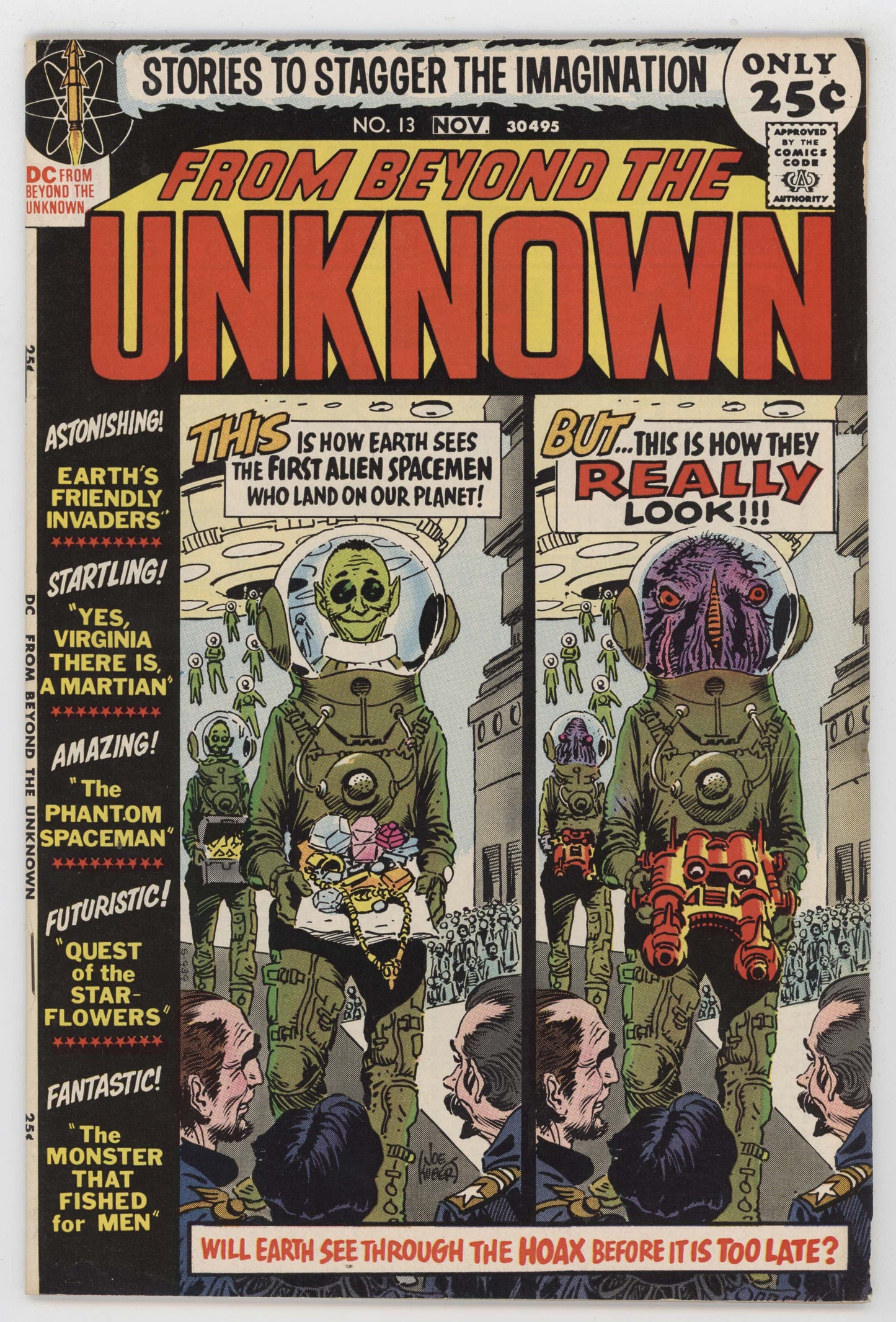 From Beyond The Unknown 13 DC 1971 FN VF Joe Kubert Alien Spacesuit Hoax