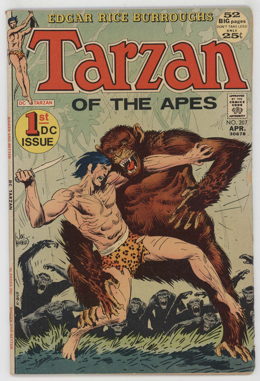 Tarzan Of The Apes 207 DC 1972 VG Joe Kubert John Carter Of Mars
