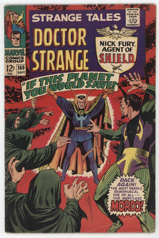 Strange Tales 160 Marvel 1967 FN Dr. Strange Nick Fury Jimmy Woo Dan Adkins