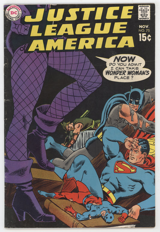 Justice League Of America 75 DC 1969 FN Superman Batman Black Canary Green Arrow