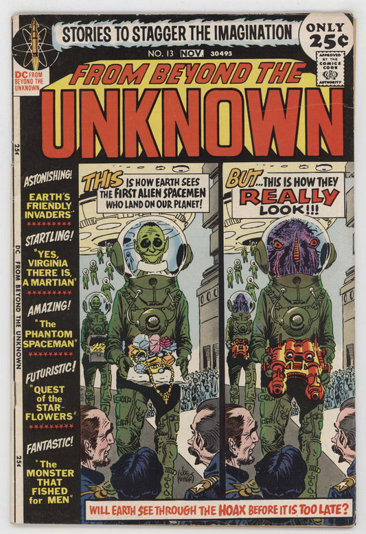 From Beyond The Unknown 13 DC 1971 FN Joe Kubert Alien Spacesuit Hoax
