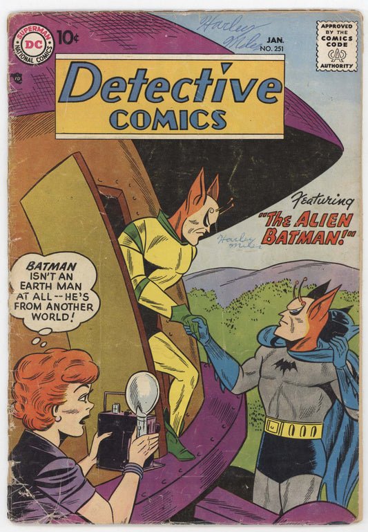 Batman Detective Comics 251 DC 1957 GD VG Sheldon Moldoff Robin Alien UFO