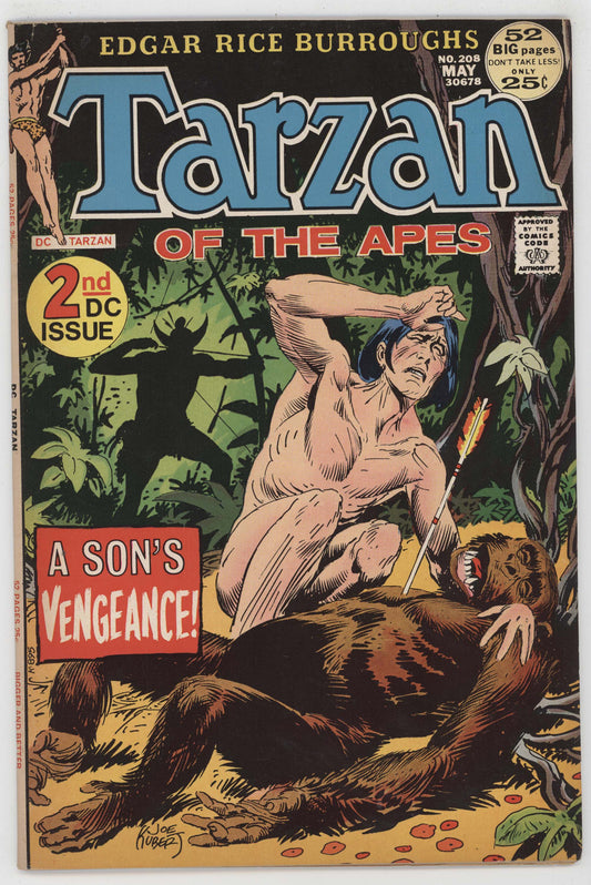 Tarzan Of The Apes 208 DC 1972 VF NM Joe Kubert John Carter Of Mars