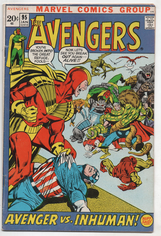Avengers 95 Marvel 1972 FN Kree Skrull Iron Man Captain America Thor