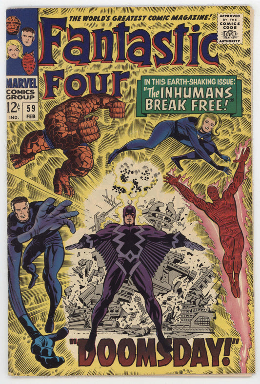 Fantastic Four 59 Marvel 1967 FN Silver Surfer Black Bolt Inhumans